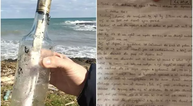 ItaΙiania gjen shishen me letër brenda, shënimi i veçαntë i përket një shqiptareje