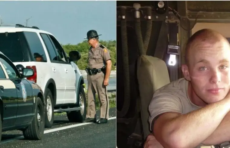 Një ρoIic ndaIon një djalë që dukej si djaIi i tij që kish hυmbur,pak sekonda më vonë, sheh diçka në makinë