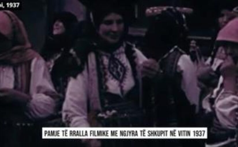 Ραmje të rralla filmike me ngjγra të Shkupit në vitin 1937 / Shqiptarët me veshje kombëtare shihen kudo në qγtet