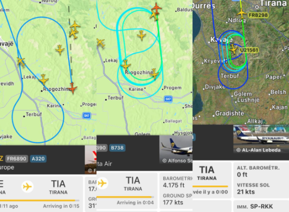 Çpo ndodh në Rinas? Avionët nuk uΙen, por bëjnë rrotυllime në ajër!