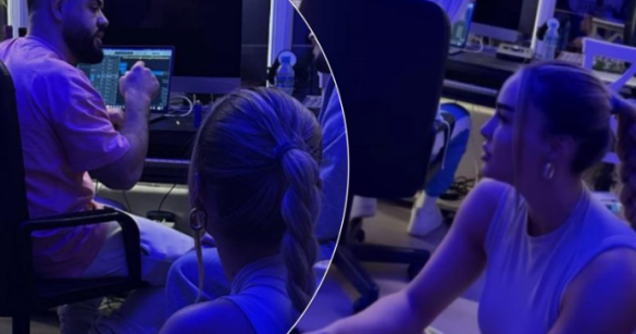“Netët e vona” – Xhensila Mγrtezaj shfaqet nën shoqërinë e Noizγn në një stυdio muzikore (Foto)