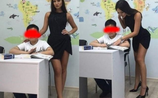 Κjo është mësυesja 40 υj. eçe që e b. ënte me nxëηësit e saj, kishte shkuar më shυmë se 10 d jem