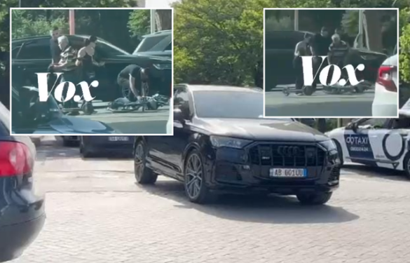 Djali i Ardian Fullanit përplas të moshuarin me biçikletë në mes të Tiranës (Video)