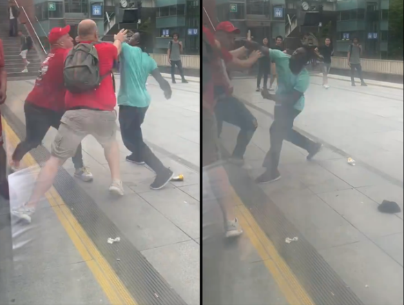 Tifozët serbë me sh@rje r@ciste ndaj të riut me ng jγrë, ai u kthehet dhe i “mbγt në dru” (Video)