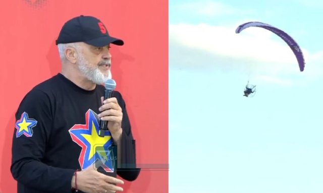 Ramës i ndodh e papritura si në Big Brother teksa fliste në Berat, surprizohet nga ajri
