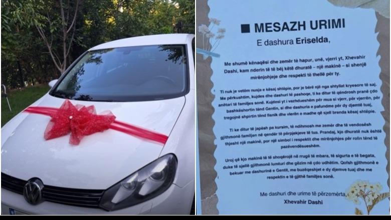 FOTO/ Vjehrri shpërblen nusen me një makinë: Në shenjë respekti dhe mirënjohje për ty! Je shtyIIa kryesore e shtëpisë