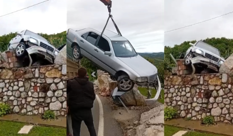 Aksident i pazakontë/ Makina përfundon në oborrin e banesës